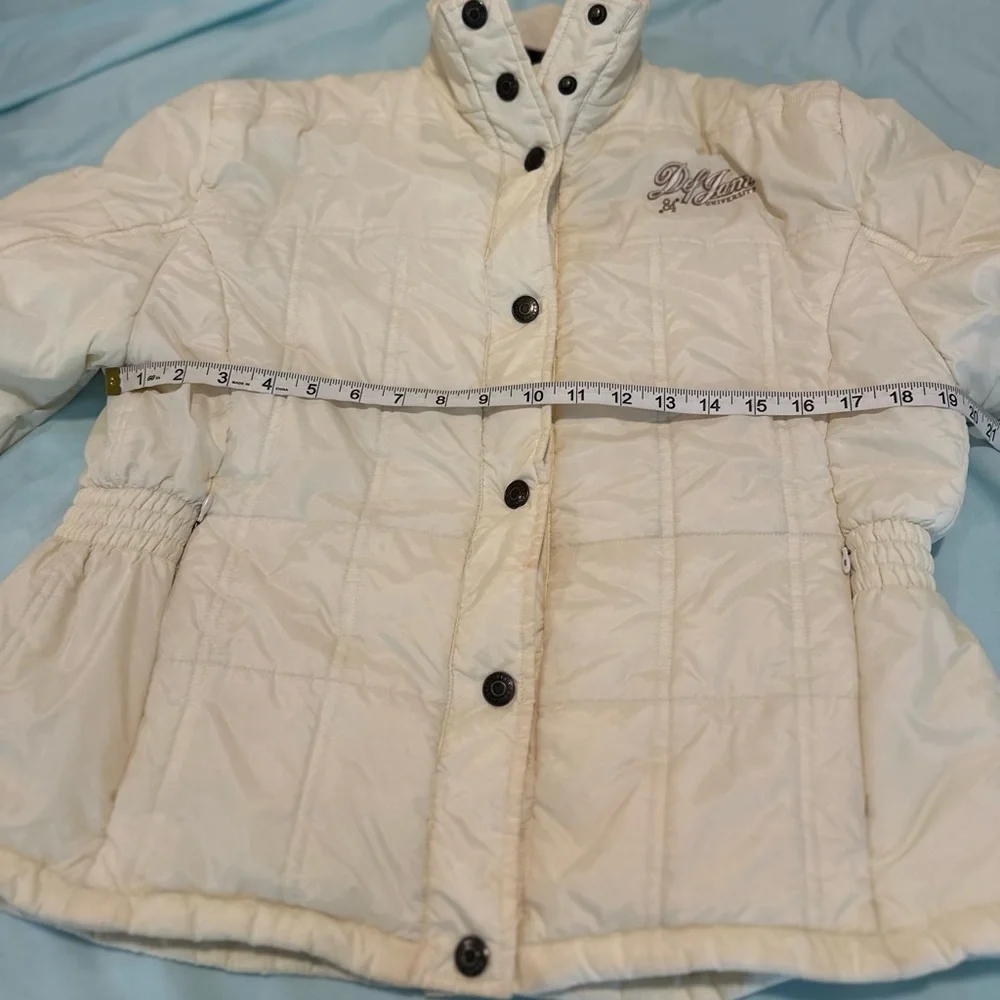 VTG Y2K Def Jam University ‘84 Women’s Sz: XL Cream Full Zip PufferJacket.